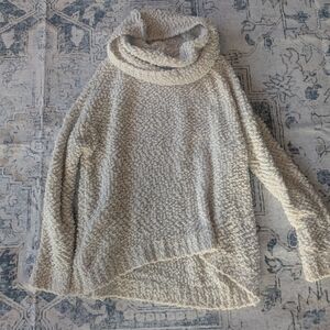 Altar'd State Cream Textured Turtleneck Sweater